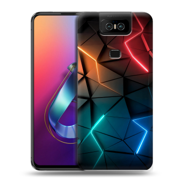 Пластиковый чехол на ASUS ZenFone 6 ZS630KL с принтом Абстракция неон