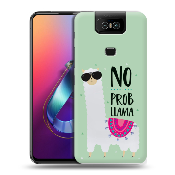 Пластиковый чехол на ASUS ZenFone 6 ZS630KL с принтом Лама