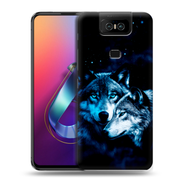 Пластиковый чехол на ASUS ZenFone 6 ZS630KL с принтом Волки