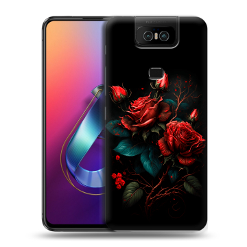 Пластиковый чехол на ASUS ZenFone 6 ZS630KL с принтом Розы красные Пластиковый чехол на ASUS ZenFone 6 ZS630KL с принтом Розы красные