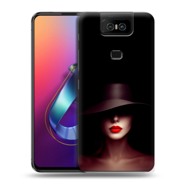 Пластиковый чехол на ASUS ZenFone 6 ZS630KL с принтом Девушка в шляпе Пластиковый чехол на ASUS ZenFone 6 ZS630KL с принтом Девушка в шляпе