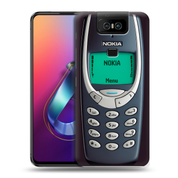 Пластиковый чехол на ASUS ZenFone 6 ZS630KL с принтом Старый телефон