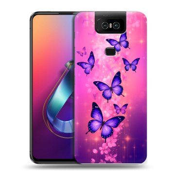 Пластиковый чехол на ASUS ZenFone 6 ZS630KL с принтом Бабочки Пластиковый чехол на ASUS ZenFone 6 ZS630KL с принтом Бабочки