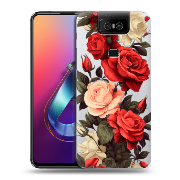 Пластиковый чехол на ASUS ZenFone 6 ZS630KL с принтом Розы Пластиковый чехол на ASUS ZenFone 6 ZS630KL с принтом Розы