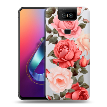 Пластиковый чехол на ASUS ZenFone 6 ZS630KL с принтом Розы Пластиковый чехол на ASUS ZenFone 6 ZS630KL с принтом Розы