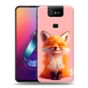 Пластиковый чехол на ASUS ZenFone 6 ZS630KL с принтом милая лиса Пластиковый чехол на ASUS ZenFone 6 ZS630KL с принтом милая лиса