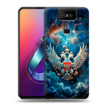 Пластиковый чехол на ASUS ZenFone 6 ZS630KL с принтом Герб флаг России Пластиковый чехол на ASUS ZenFone 6 ZS630KL с принтом Герб флаг России