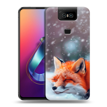 Пластиковый чехол на ASUS ZenFone 6 ZS630KL с принтом лиса Пластиковый чехол на ASUS ZenFone 6 ZS630KL с принтом лиса