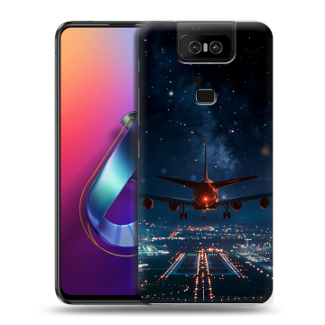 Пластиковый чехол на ASUS ZenFone 6 ZS630KL с принтом самолет Пластиковый чехол на ASUS ZenFone 6 ZS630KL с принтом самолет