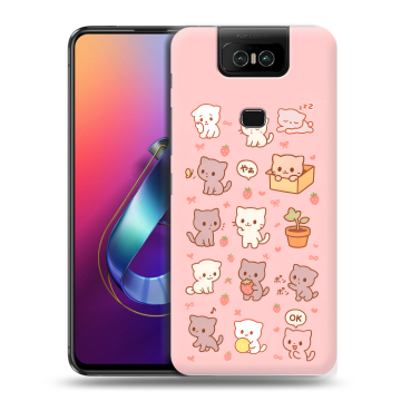 Пластиковый чехол на ASUS ZenFone 6 ZS630KL с принтом Hello Kitty Хелоу Кити Пластиковый чехол на ASUS ZenFone 6 ZS630KL с принтом Hello Kitty Хелоу Кити