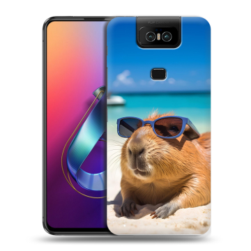 Пластиковый чехол на ASUS ZenFone 6 ZS630KL с принтом Капибара Пластиковый чехол на ASUS ZenFone 6 ZS630KL с принтом Капибара