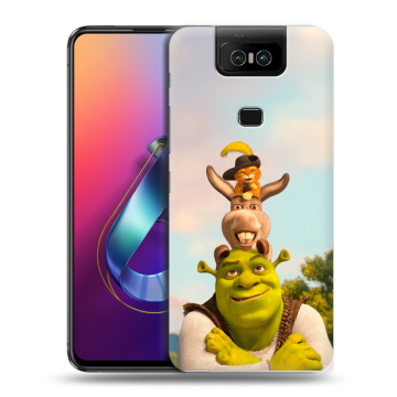 Пластиковый чехол на ASUS ZenFone 6 ZS630KL с принтом Шрек Shrek