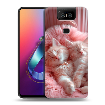 Пластиковый чехол на ASUS ZenFone 6 ZS630KL с принтом котята котики