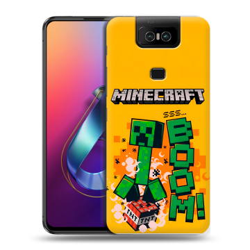 Пластиковый чехол на ASUS ZenFone 6 ZS630KL с принтом Майнкрафт Minecraft Пластиковый чехол на ASUS ZenFone 6 ZS630KL с принтом Майнкрафт Minecraft