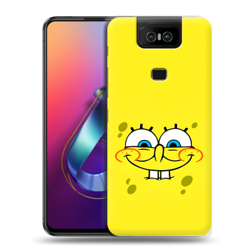 Пластиковый чехол на ASUS ZenFone 6 ZS630KL с принтом спанчбоб спанч боб Пластиковый чехол на ASUS ZenFone 6 ZS630KL с принтом спанчбоб спанч боб