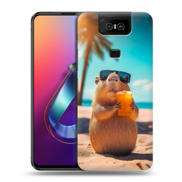 Пластиковый чехол на ASUS ZenFone 6 ZS630KL с принтом Капибара Пластиковый чехол на ASUS ZenFone 6 ZS630KL с принтом Капибара