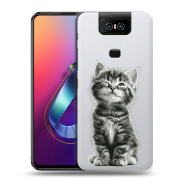 Пластиковый чехол на ASUS ZenFone 6 ZS630KL с принтом Котенок Пластиковый чехол на ASUS ZenFone 6 ZS630KL с принтом Котенок