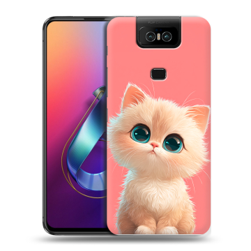 Пластиковый чехол на ASUS ZenFone 6 ZS630KL с принтом Розовый котенок