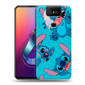 Пластиковый чехол на ASUS ZenFone 6 ZS630KL с принтом Лило и Стич Пластиковый чехол на ASUS ZenFone 6 ZS630KL с принтом Лило и Стич