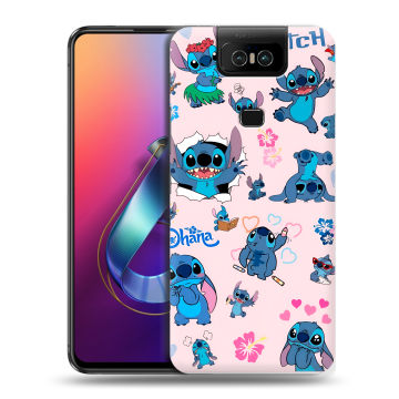 Пластиковый чехол на ASUS ZenFone 6 ZS630KL с принтом Лило и Стич Пластиковый чехол на ASUS ZenFone 6 ZS630KL с принтом Лило и Стич