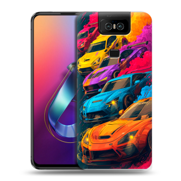 Пластиковый чехол на ASUS ZenFone 6 ZS630KL с принтом Тачки