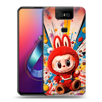 Пластиковый чехол на ASUS ZenFone 6 ZS630KL с принтом Labubu Лабубу Пластиковый чехол на ASUS ZenFone 6 ZS630KL с принтом Labubu Лабубу