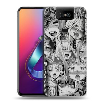 Пластиковый чехол на ASUS ZenFone 6 ZS630KL с принтом Ahegao Ахегао Аниме