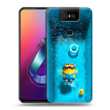 Пластиковый чехол на ASUS ZenFone 6 ZS630KL с принтом Миньоны