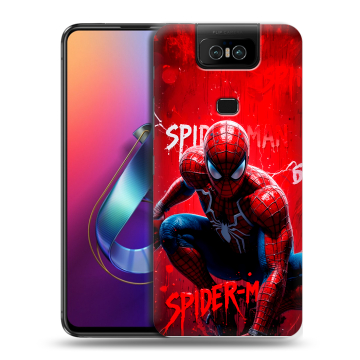Пластиковый чехол на ASUS ZenFone 6 ZS630KL с принтом Spiderman Человек паук