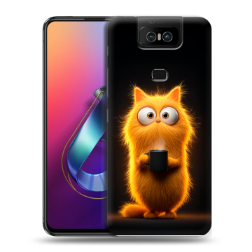 Пластиковый чехол на ASUS ZenFone 6 ZS630KL с принтом Смешной кот Пластиковый чехол на ASUS ZenFone 6 ZS630KL с принтом Смешной кот