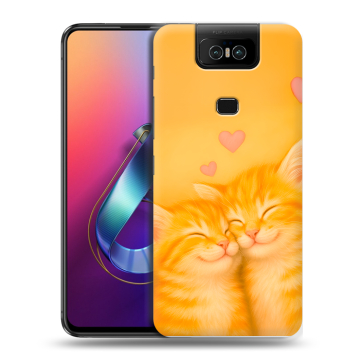 Пластиковый чехол на ASUS ZenFone 6 ZS630KL с принтом Милые котята Пластиковый чехол на ASUS ZenFone 6 ZS630KL с принтом Милые котята