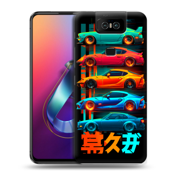 Пластиковый чехол на ASUS ZenFone 6 ZS630KL с принтом машины тачки
