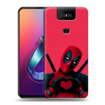 Пластиковый чехол на ASUS ZenFone 6 ZS630KL с принтом Дедпул Deadpool Пластиковый чехол на ASUS ZenFone 6 ZS630KL с принтом Дедпул Deadpool