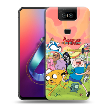 Пластиковый чехол на ASUS ZenFone 6 ZS630KL с принтом Adventure time Время приключений