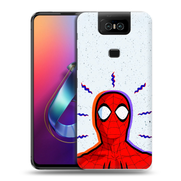 Пластиковый чехол на ASUS ZenFone 6 ZS630KL с принтом Spiderman Человек паук