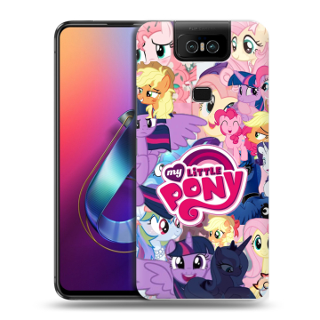 Пластиковый чехол на ASUS ZenFone 6 ZS630KL с принтом My little pony Дружба чудо