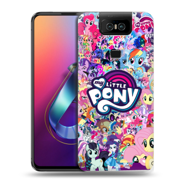 Пластиковый чехол на ASUS ZenFone 6 ZS630KL с принтом My little pony Дружба чудо Пластиковый чехол на ASUS ZenFone 6 ZS630KL с принтом My little pony Дружба чудо