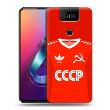 Пластиковый чехол на ASUS ZenFone 6 ZS630KL с принтом Флаг Герб СССР