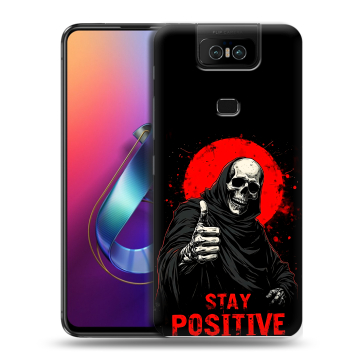 Пластиковый чехол на ASUS ZenFone 6 ZS630KL с принтом смешной скелет