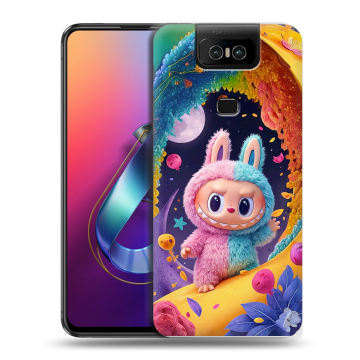 Пластиковый чехол на ASUS ZenFone 6 ZS630KL с принтом Labubu Лабубу Пластиковый чехол на ASUS ZenFone 6 ZS630KL с принтом Labubu Лабубу