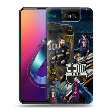 Пластиковый чехол на ASUS ZenFone 6 ZS630KL с принтом Messi Barcelona Пластиковый чехол на ASUS ZenFone 6 ZS630KL с принтом Messi Barcelona