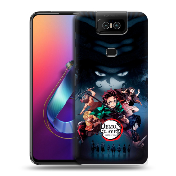 Пластиковый чехол на ASUS ZenFone 6 ZS630KL с принтом Demon Slayer Клинок рассекающий демонов Пластиковый чехол на ASUS ZenFone 6 ZS630KL с принтом Demon Slayer Клинок рассекающий демонов
