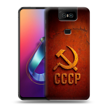 Пластиковый чехол на ASUS ZenFone 6 ZS630KL с принтом Флаг Герб СССР Пластиковый чехол на ASUS ZenFone 6 ZS630KL с принтом Флаг Герб СССР