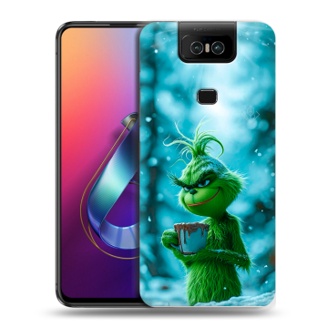 Пластиковый чехол на ASUS ZenFone 6 ZS630KL с принтом Новый год гринч