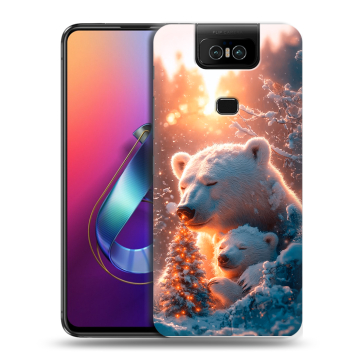 Пластиковый чехол на ASUS ZenFone 6 ZS630KL с принтом Новый год Пластиковый чехол на ASUS ZenFone 6 ZS630KL с принтом Новый год
