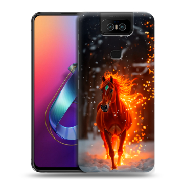 Пластиковый чехол на ASUS ZenFone 6 ZS630KL с принтом Новый год Пластиковый чехол на ASUS ZenFone 6 ZS630KL с принтом Новый год