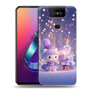 Пластиковый чехол на ASUS ZenFone 6 ZS630KL с принтом Новый год Пластиковый чехол на ASUS ZenFone 6 ZS630KL с принтом Новый год