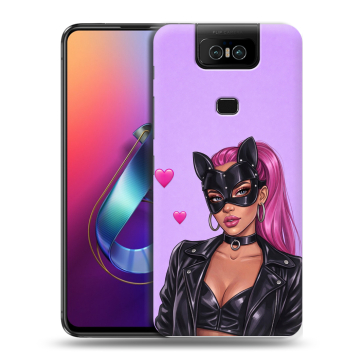 Пластиковый чехол на ASUS ZenFone 6 ZS630KL с принтом женский