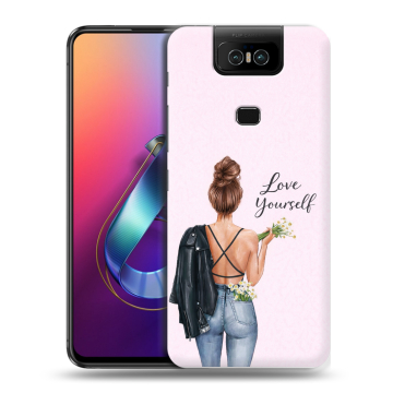 Пластиковый чехол на ASUS ZenFone 6 ZS630KL с принтом женский Пластиковый чехол на ASUS ZenFone 6 ZS630KL с принтом женский
