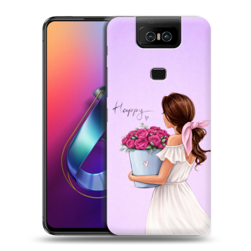 Пластиковый чехол на ASUS ZenFone 6 ZS630KL с принтом женский Пластиковый чехол на ASUS ZenFone 6 ZS630KL с принтом женский